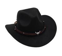 LIXSAZSE Outdoor Summer Cowboy Hat Stylish Cap Suitable For Teens Camping Outdoor Adventures And Fun Disco Cowboy Hat Is For Camping Fancy Dress Decor Aesthetic Bridal Engagement, Black, 54cm