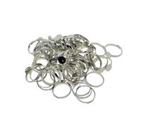 LIXSAZSE Pack of 100 Adjustable Silver Brass 8mm Blank Round Bezel Base Rings for DIY Crafting
