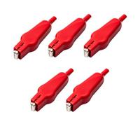 LIXSAZSE Pack of 5 Sheathed Clips Vehicle Automotive Charging Battery Wire Test Clamp Connector Converter Replacing Spare Parts, Red