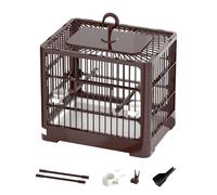 LIXSAZSE Parrot Bird Cage Home Bird House Portable With Sturdy Features For Easy Cleaning Parrot Cage Also Has Foldable Feature.When Not In Portable Villa Birdcage Budgie, brown, 30x26x23cm