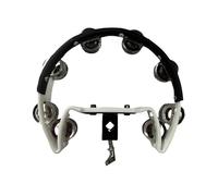 LIXSAZSE Percussion Accessories Features Hand Bell Rattle Guitar Ensemble Hi Hat Tambourine Metal Hand Cymbal Dance Accompaniment Foot Percussion Instrument Metal Bell Parts, white, 24.5x20x5cm