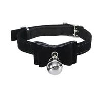 LIXSAZSE Pet Bell Collar Replacement Adorable Solid Color Indoor Outdoor Safety Decorative Adjustable Pets Bowknot Choker Harness, Black