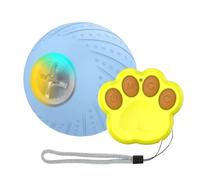 LIXSAZSE Pet Toy Set Safe Charging Remote Control Three Color Options Silica Gel Cat Ball Dog Ball Dog Toy Cat Toy, English blue, Remote control