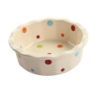 LIXSAZSE Polka Dot Ceramic Cat Bowls Lovely Pet Bowls Pets Large Capacity Dog Feeding Bowl And Portable Drinking Accessories Dispenser Dog Supplies Walking Camping Outdoor, Beige, 14x5cm