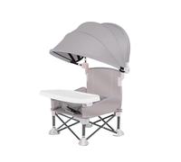 LIXSAZSE Portable Feeding Chair with Aluminum Alloy Frame for Strong Support Innovative Folding Portable Baby Chair Dining, Grey