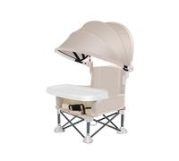 LIXSAZSE Portable Feeding Chair with Aluminum Alloy Frame for Strong Support Innovative Folding Portable Baby Chair Dining, Beige