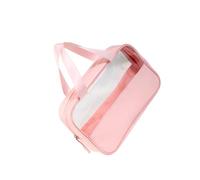 LIXSAZSE Portable Storage Bag - Versatile Waterproof Organizer Large Opening and Smooth Zip Transparent Makeup Bags, Pink, Medium Size