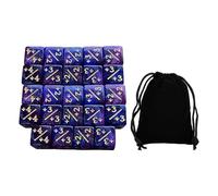 LIXSAZSE Positive Negative Designs Math Dices Set Enhancing Learning Experience Through Fun Board Game Activities D6 Teaching Math Dices Set Role Play Party Favors, Violet Blue, 1.6cm