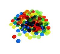 LIXSAZSE Premium 500-Piece Translucent Bingo Chip Set 3/4 Inch for Bingo Game Cards Math Learning, Mixed Color, 500 Pcs