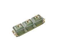 LIXSAZSE Premium Nordic Style Square Divided Dishes for Reception Room Coffee Shop Bread Sleek and Modern, 3 Grids