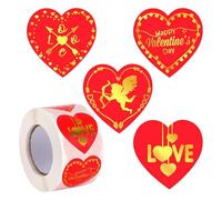 LIXSAZSE Premium Reliable Heart Stickers Roll Offers 500 Labels Measuring 5cm Making Crafting Fun and Easy Weddings Love Stickers for Couples Adults Journaling Craft