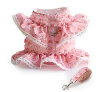LIXSAZSE Printed Pet Clothes Leash Set Safety Control Casual Lace Neck Vest Harness Animal Halter Clothing Party Vacation, M
