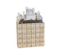 LIXSAZSE Ramadan Count-Down Calendar Blocks for Educational and Festive Purposes Wood Count-Down Calendar Display Wooden