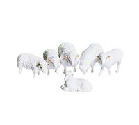 LIXSAZSE Realistic 187 Scale Resin Figurines Farm Figure Model Simulation Exquisite Craftsmanship Scenery Toy, 6 Sheep