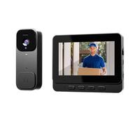 LIXSAZSE Rechargeable Doorbell With Built In Battery 1080 High Definition Color Video Intercom And Two Way Voice Communication Solution 1080 High-definition Full-color Pixel, black