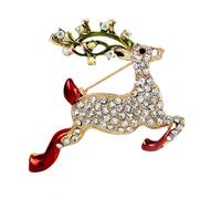 LIXSAZSE Reindeer Christmas Tree Brooch Pins For Merry Holiday Alloy Christmas Tree Reindeer Snowflake Pins Christmas Brooch Pins