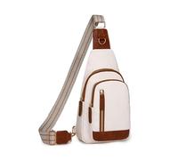 LIXSAZSE Retro Shoulder Bag For Girls Lightweight PU Fabric Large Capacity Multi-layer Pocket Beautiful Appearance And Easy, white