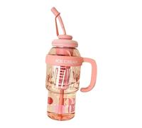 LIXSAZSE Reusable Plastic Tumbler Easy to Silicone Straw Cap Straw Clean Rest Assured to ABS Cups with Straws Cup with, Pink