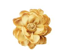LIXSAZSE Satin Flower Brooch Pin Women Men Handmade Rose Brooch Versatile Accessory For Evening Parties And Casual Wear Flower Hair Clip Hair Accessory Clothes, Gold, 10cm