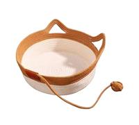 LIXSAZSE Scratch Resistant Cat Bed Durable And Eco-friendly Materials Linen Universal Cat Bed For All Seasons Vine Woven, M 7-18 pounds