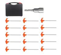LIXSAZSE Screw In Tent Stakes Lightweight Durable Hex Drill Adaptor Glow Essential Supplies For Outdoor Camping Adventures Screw In Pegs Hex Drill Adaptor Glow