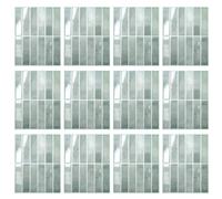 LIXSAZSE Self-Adheve Tiles for Bathroom ntly Refresh Space with Elegant Kitchen 3D Tile Stickers PVC Herringbone Pattern, SCQ1569（22.9x29cm）, 12pcs