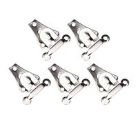 LIXSAZSE Sew On Fastener Clasp Kit Includes Removable Trouser Hooks Clothing Repair Daily Trousers Jeans Fabric Stretch Waistband Extenders Button Hook Waist Eye Closure, Silver Flat