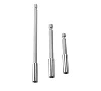LIXSAZSE Socket Driver Drill Bit Adaptor Bar Set 1 Set 3Pcs Chrome-Vanadium Steel ColorAs Picture 1/4inch S Fit All Power Drills Nut Extension Bar Drill Extension