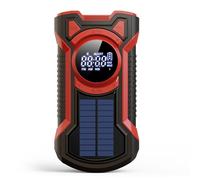 LIXSAZSE Solar Powered Emergency Radio With SOS Alarm And Bluetooth 3 Hand-crank Power Generation For Multi-functional Emergency, red