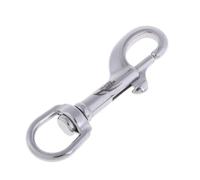 LIXSAZSE Spring Snap Clip Stainless Steel Lightweight And Durable Snap Hook Rope And Chain Applications Farm And Recreational Applications. Double Ended Hook, Silvery, 75mm