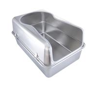 LIXSAZSE Stainless Steel Litter Box With High Sides Keeping Indoor Spaces Neat And Organized Making Cat Toilet. Must Have Accessory For Feline Friend. Kitty