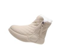 LIXSAZSE Stay Active On Cold Days With These Women S Solid Color Mid Heel Platform Snow for Boots Waterproof And Non-Slide Multiple, Beige, 36 Yard