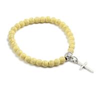 LIXSAZSE Stay Fashionable And Comfortable With Lightweight Bracelet Blended Cross Pendant Bracelets Beaded Bracelets Gift Unisex, yellow