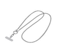 LIXSAZSE Stay Stylish And Secure Phone Lanyard Crossbody Hands-free Solution Cell Phone Lanyards For Women Metal Chain, Silver