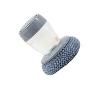 LIXSAZSE Steel Dish Scrubber Automatic Soap Dispensing Brush Storage Set Pot Metal Wire Ball Scrubbing Dishwashing Cleaning Tool