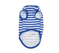 LIXSAZSE Striped Vests Heart-shaped Pet T-shirts Cute Puppy Clothes Impervious Seam Exquisite Workmanship Costumes Outfit, Dark Blue, S