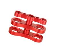 LIXSAZSE Sturdy Aluminum Standard 1 Ball Clamp for Efficient Underwater Diving Light Arm System Bracket , red , 2.76 x 1.77 Inch