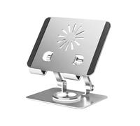 LIXSAZSE Tablet Holder Nonslip Universal Hallow Heats Dissipation 360 Degree Foldable Cellphone Aluminium Alloy Bracket, Silver