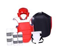 LIXSAZSE Taekwondo Gear Set Includes Essential Equipment Guarantees Throughout Training And Competitive Events Thickened Adjustable Padded Taekwondo Chest Guard, Red, S