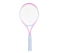 LIXSAZSE Tennis Racket With Enhanced Elastic Nylon Netting Fantastic For Beginner Player Indoor Outdoor Games Practice Everywhere Portable Tennis Racquet Training Equipment Tool, Pink White