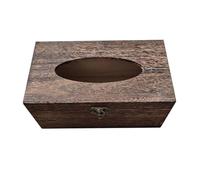 LIXSAZSE Tissue Holder Wooden Retro Style Paper Box Hotel Bathroom Kitchen Living Room Office Desk with Elegant Features Office Desk Nightstand Tissue Canister Organizer, Brown, 22x12x10cm