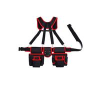 LIXSAZSE Tool Belt and Bolso De Herramientas Set Heavy Duty and Waterproof Portable and Durable Men PE Heavy Duty Tool Bag, Black + red