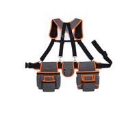 LIXSAZSE Tool Belt and Bolso De Herramientas Set Heavy Duty and Waterproof Portable and Durable Men PE Heavy Duty Tool Bag, Grey+Orange