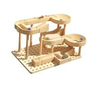 LIXSAZSE Track Marble Toy Enhances Problem Solving Skills Promoting Creativity With Interactive Play Through Wooden Track Marble Toys DIY Wooden Toy Rolling Ball Blocks