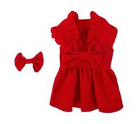 LIXSAZSE Trendy Autumn Winter Pet Clothes Bow Dress Keeping Small Dogs While Making Statement During Holiday Gatherings Winter Pet Cat Clothing Set Dress Bow Tie