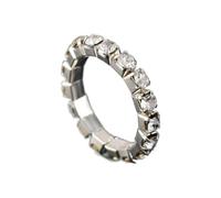 LIXSAZSE Trendy Stretch Crystal Ring For Fashionable Statement And Exquisite There Are Multiple Colors And Styles To Choose, silver, 1 row