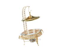 LIXSAZSE Versatile Chafing Dish Buffet Suitable For Wide Range Of Culinary Uses Baking To Serving Seafood And Salads Buffet Server With Hanging Lid Glass Metal Server