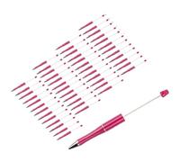 LIXSAZSE Vibrant 50x Bead Pens Ballpoint Pen Set for Office and School, Rose Red, 147x11.5mm