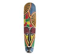 LIXSAZSE Vibrant Aboriginal Style African Mask Wall Hanging Unique Crafts Stunning Wall Decor Home Or Bar Display African Mas Mask Painted Crafts, 12x50cm