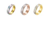 LIXSAZSE Vintage Stainless Steel Rings Couple Gift For Women Wedding Making More Shiny Stainless Steel Irregular Matte, Rose Gold, Size 10